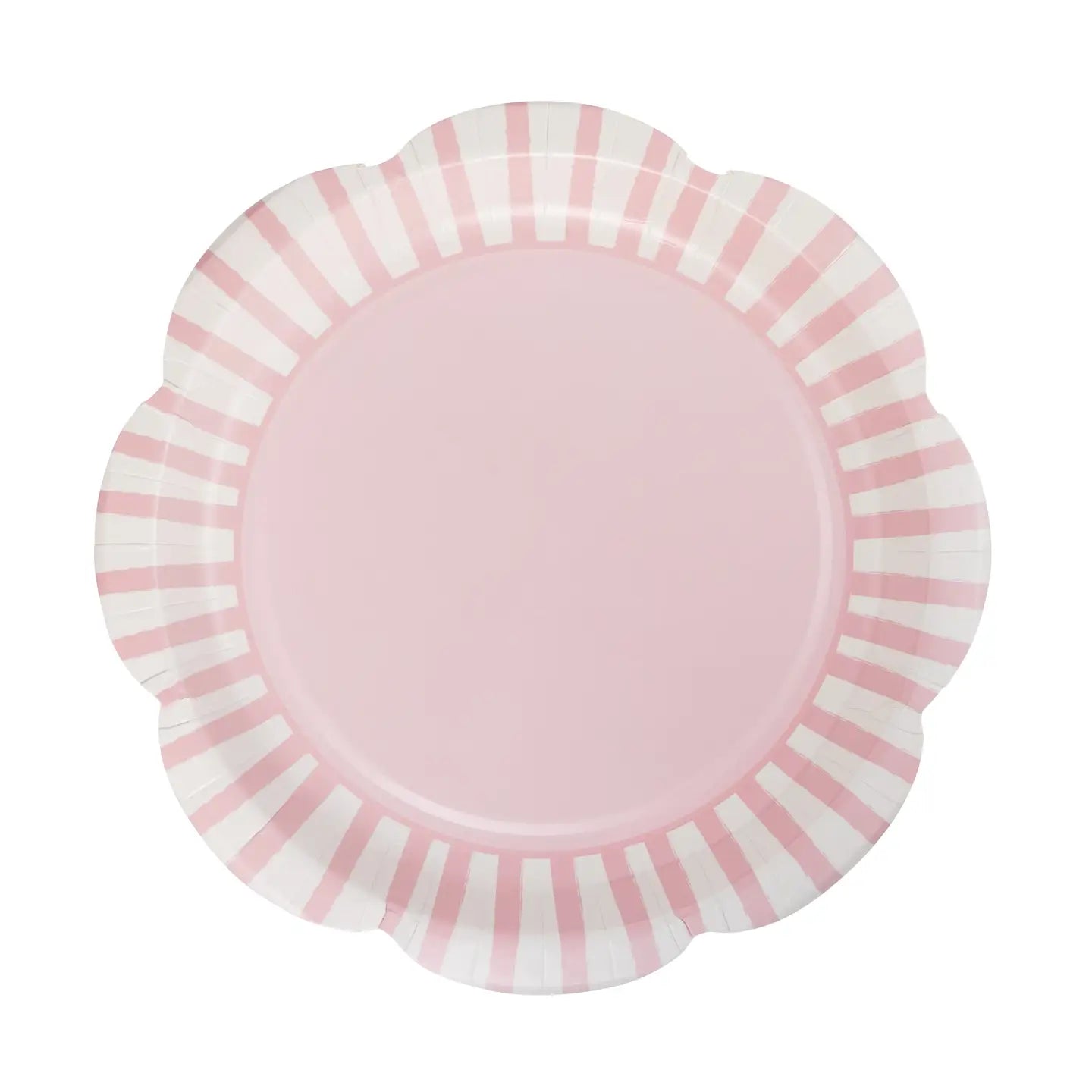 Pink Striped Scalloped Plate
