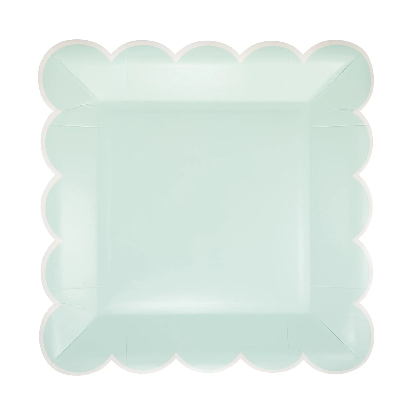 Aqua Scalloped Square Plate