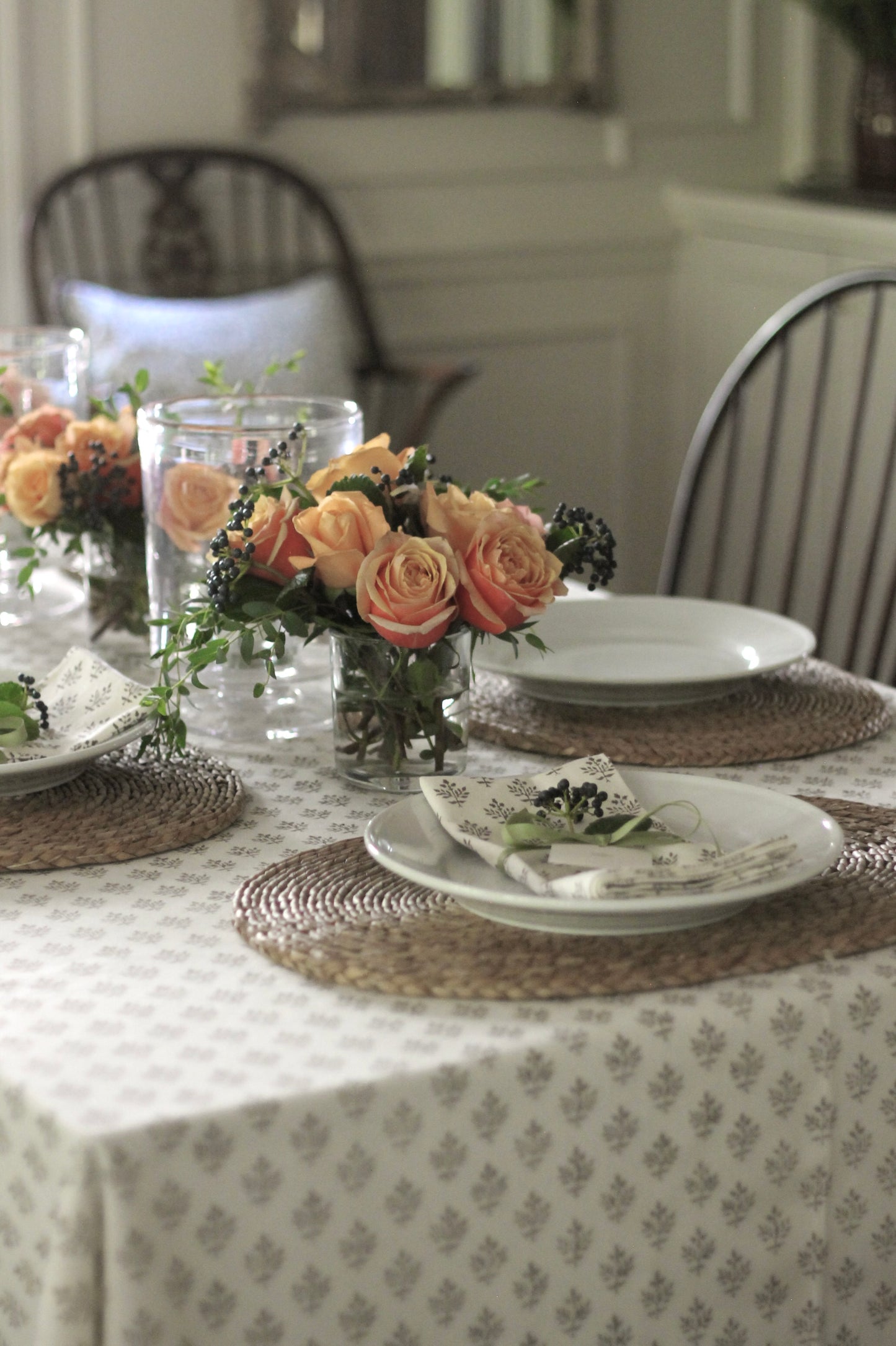 Privet Berry Tablecloths in Walnut
