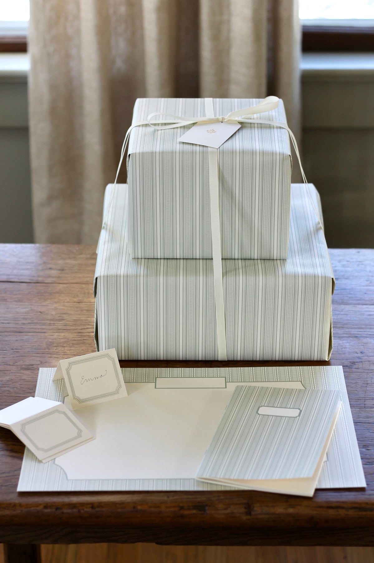 French Border Sticker Labels | Silver Sage