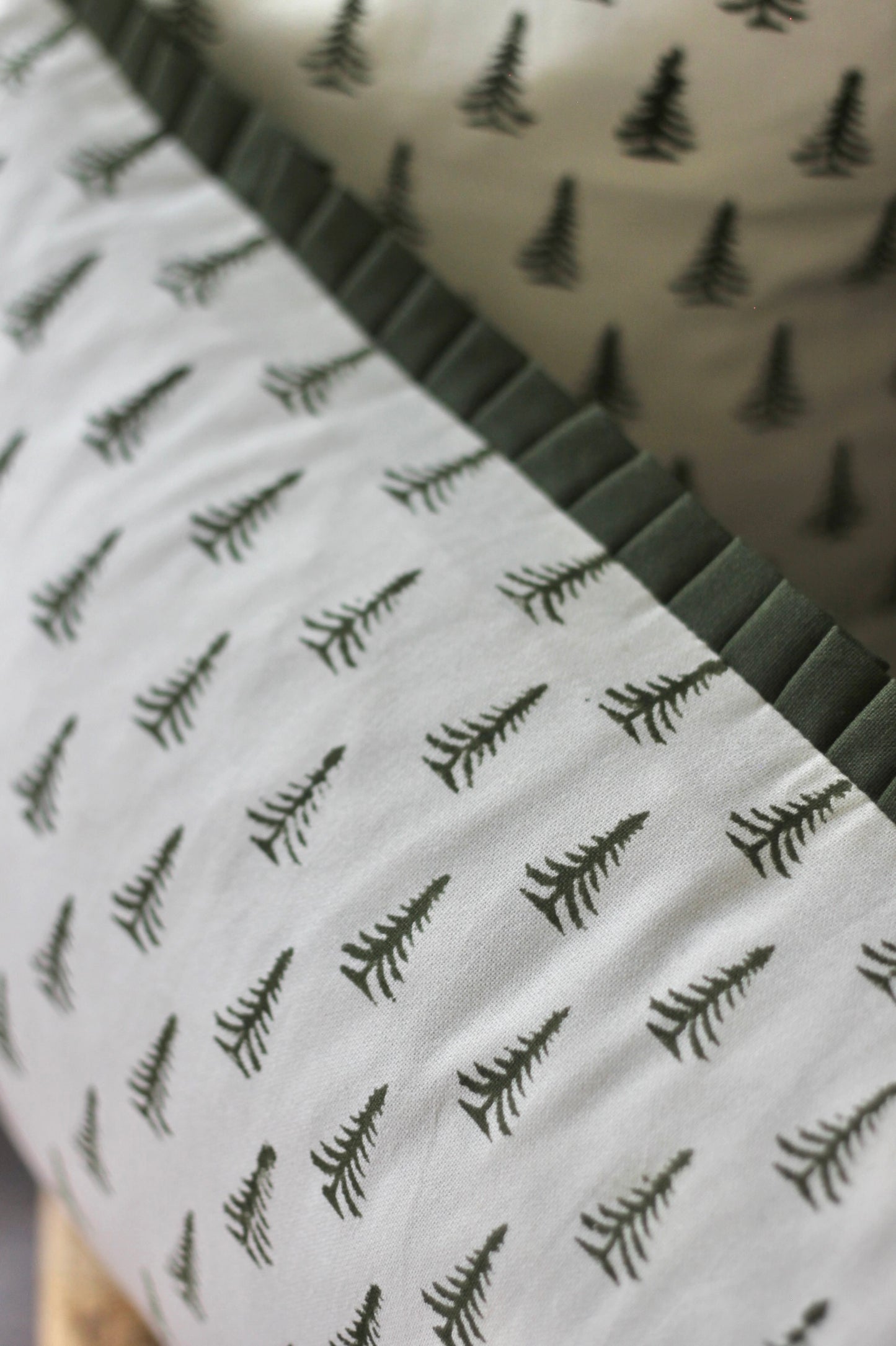 Green Tree Pillow Covers with Green Flange