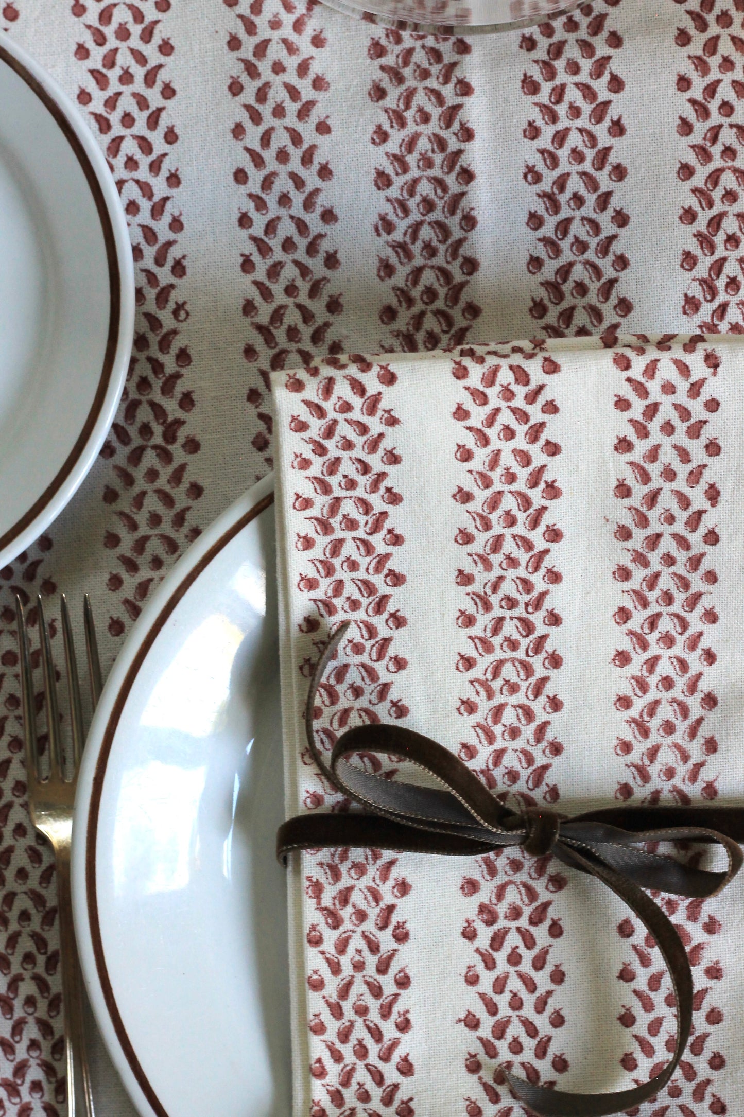 Berry Stripe in Red Fabric by the Yard