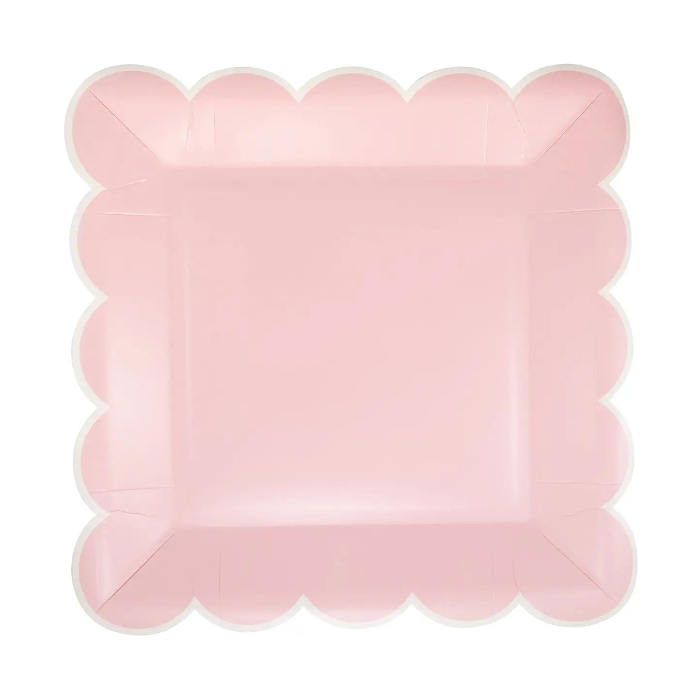 Pink Scalloped Square Plate