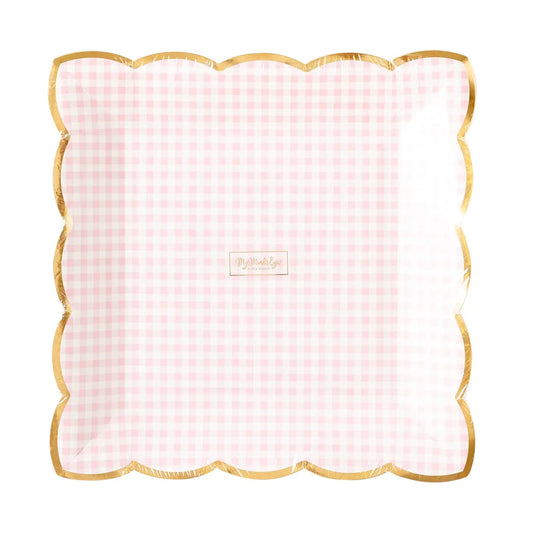 Pink Gingham Plate