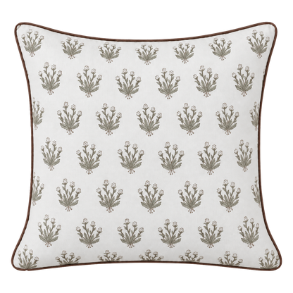 Herbarium Pillow Covers | Chocolate Trim