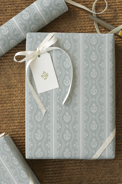Ellie Wrapping Paper in Silver Sage