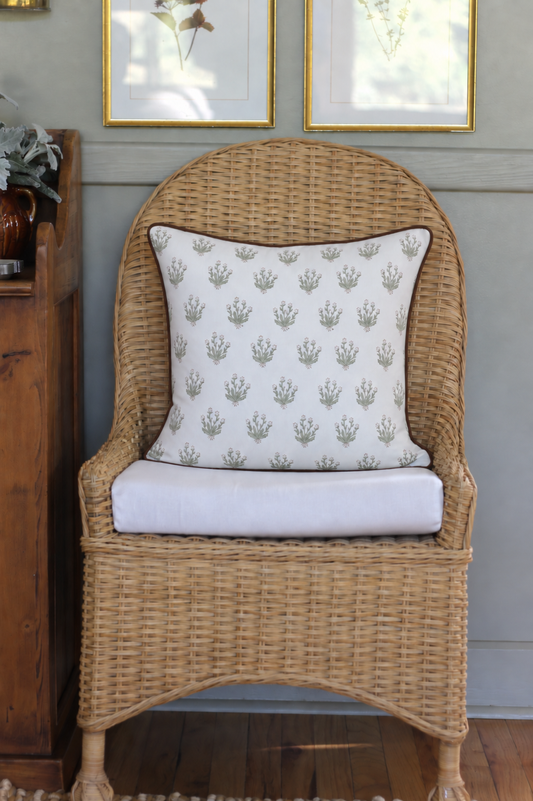 Herbarium Pillow Covers | Chocolate Trim