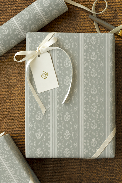 Ellie Wrapping Paper in Silver Sage