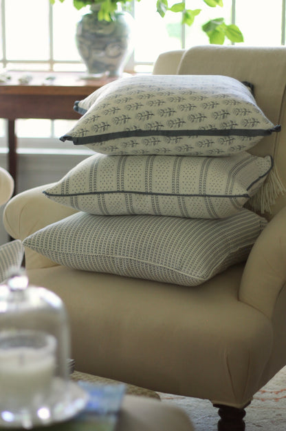 Dot & Leaf Pillow Covers in Navy | 3 sizes
