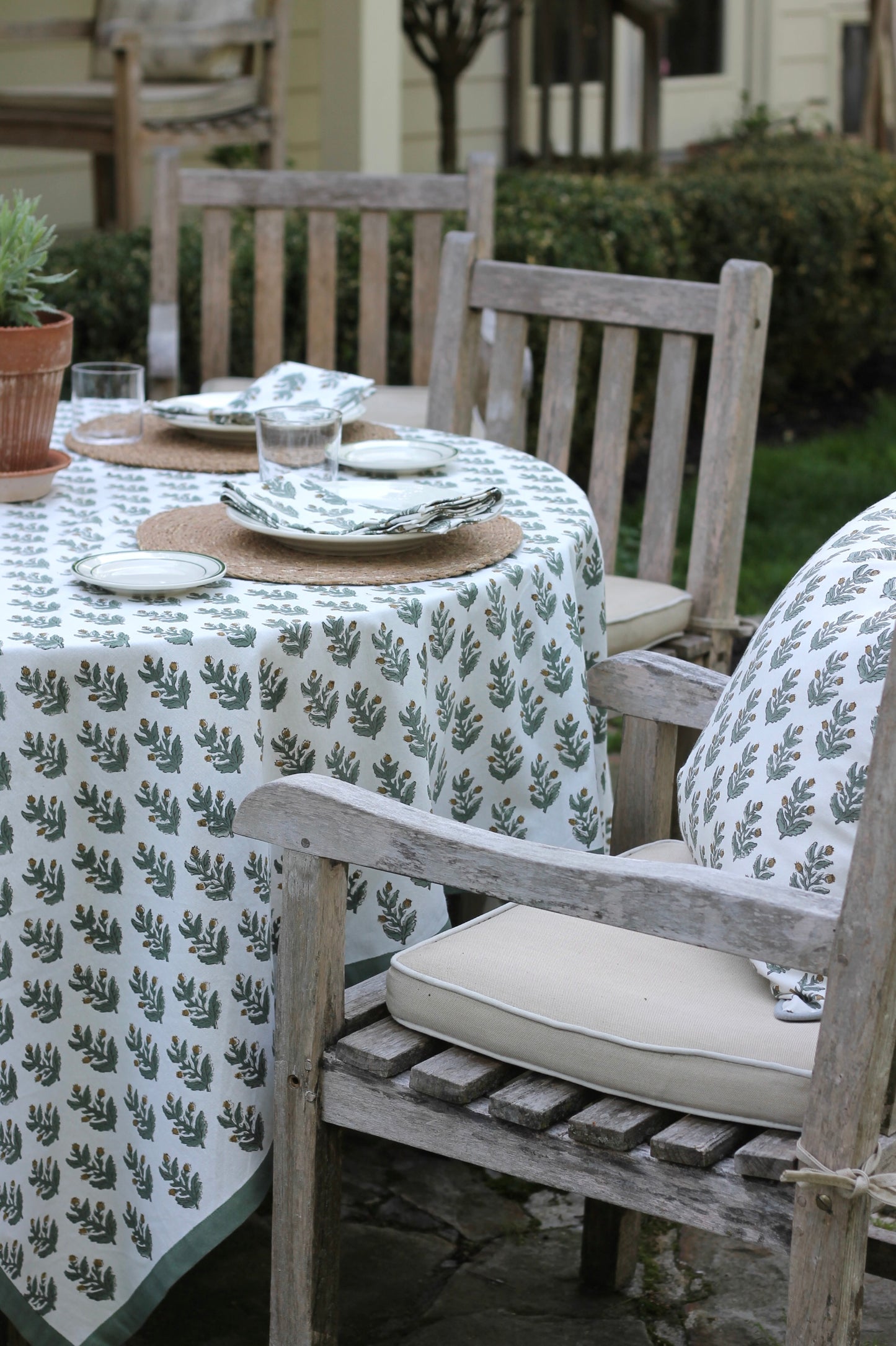 Lauren Block Print Tablecloths