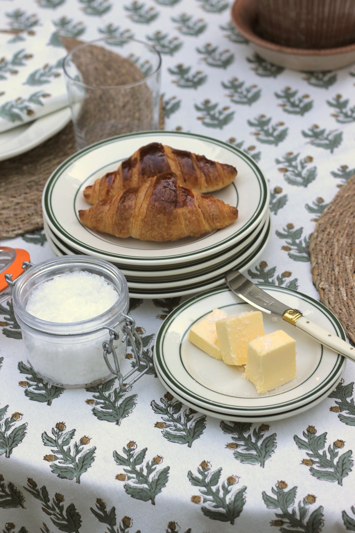 Classic Cafe Plates & Platters | Green Stripe