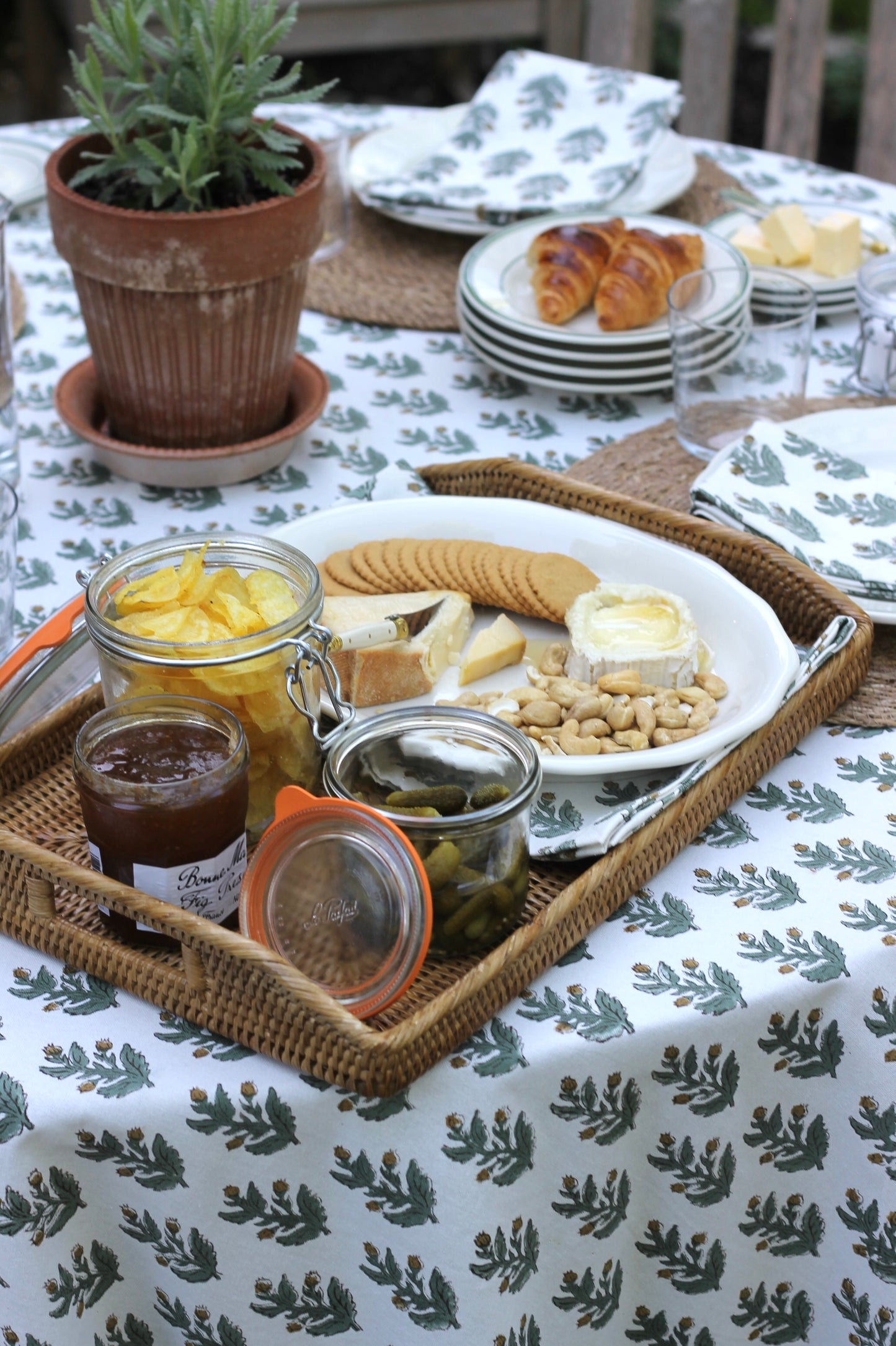 Lauren Block Print Tablecloths