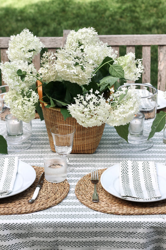 Berry Stripe Tablecloths, Green