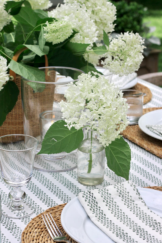 Berry Stripe Napkins, Green