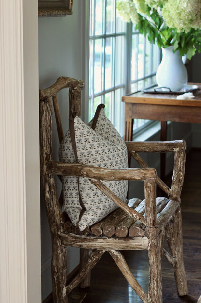 Mone' Pillow Covers | 3 Sizes, English Blue & Walnut