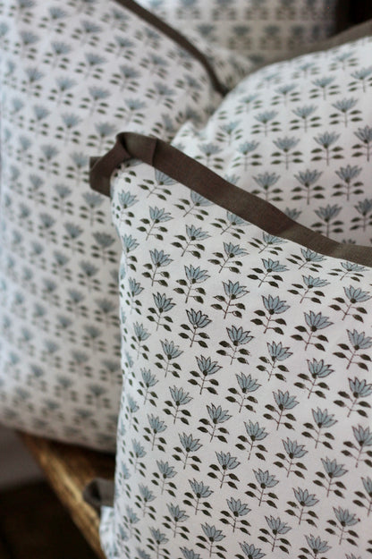 Mone' Pillow Covers | 3 Sizes, English Blue & Walnut