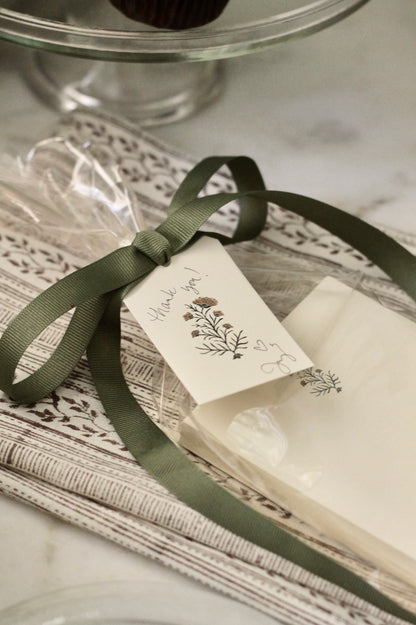 Charlotte Tags - Set of 10, Spruce & Gold