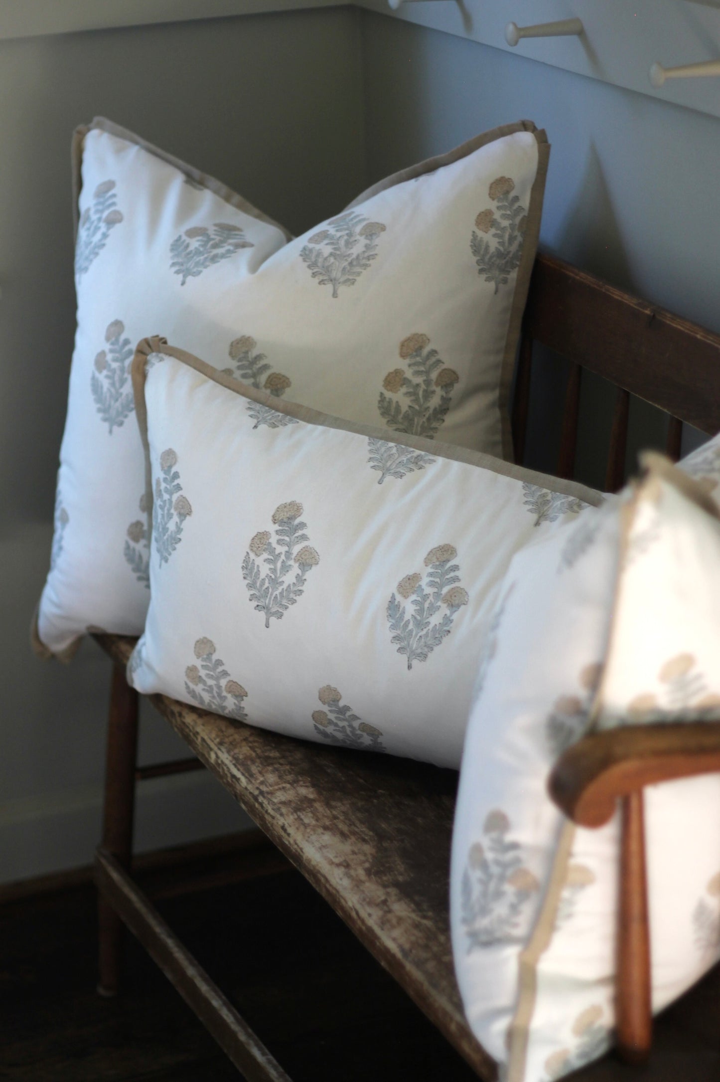 Ellie Pillow Covers with Natural Linen Flange