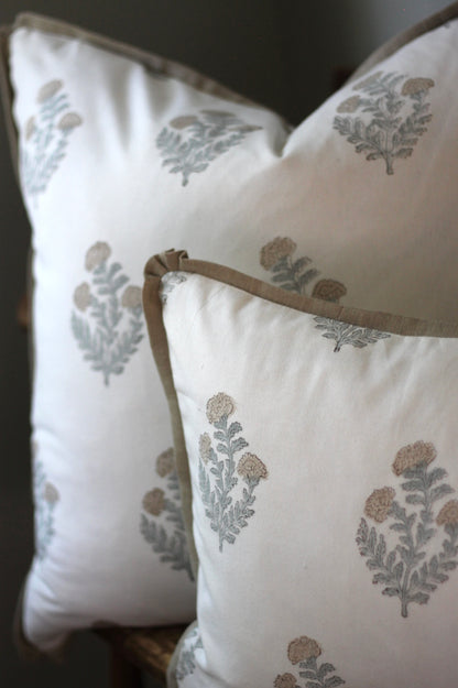 Ellie Pillow Covers with Natural Linen Flange