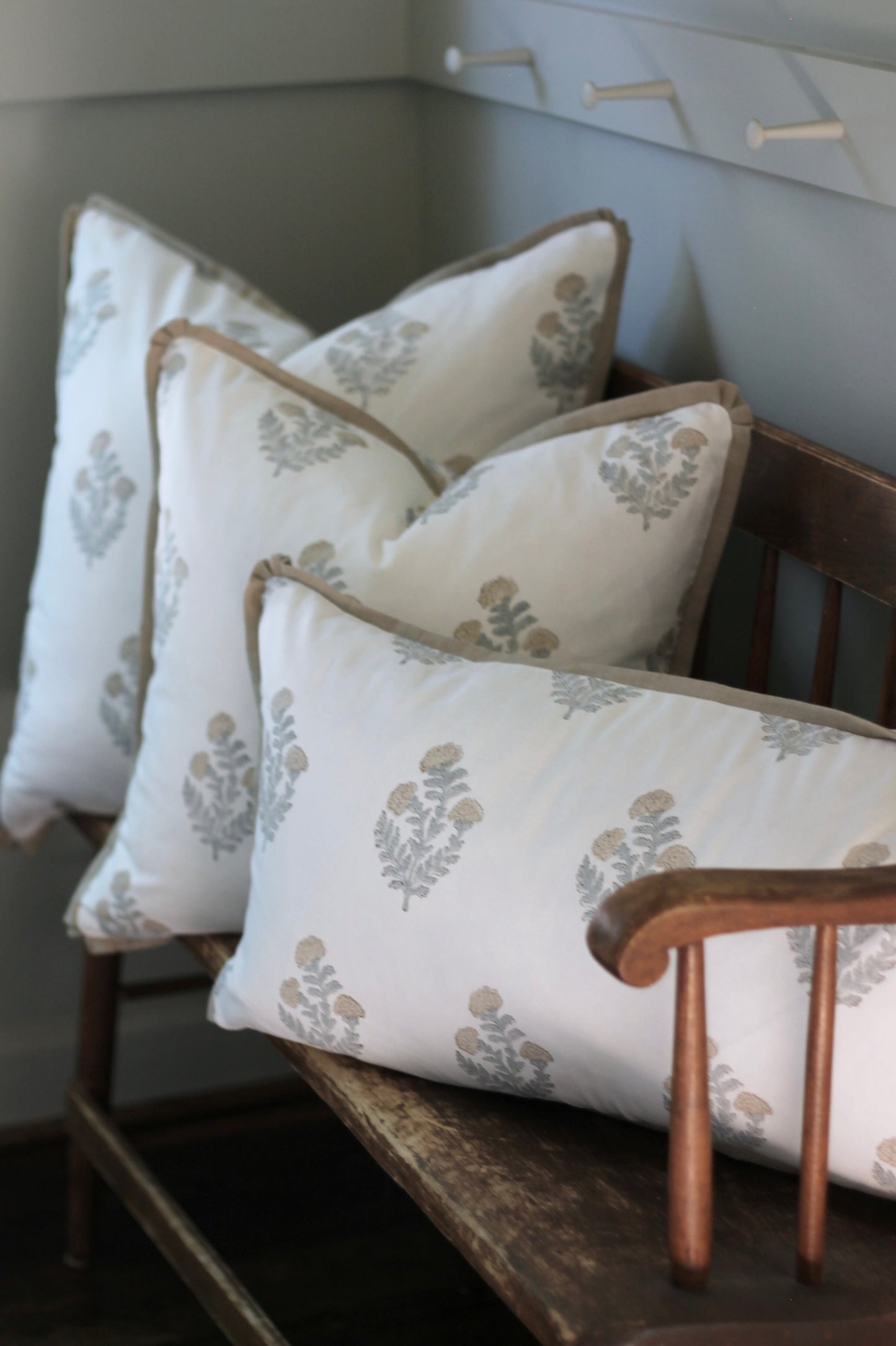 Ellie Pillow Covers with Natural Linen Flange
