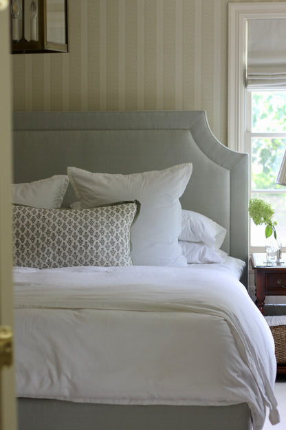 Large Rectangle Carie in Gold Pillow Covers with Sage Trim