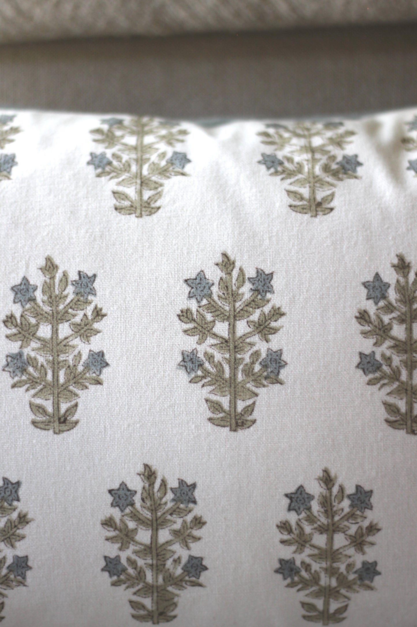 Mae Pillow Covers with Blue Piping