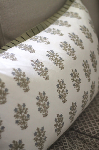 Mae Pillow Covers with Olive Flange
