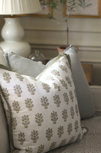 Mae Pillow Covers with Olive Flange