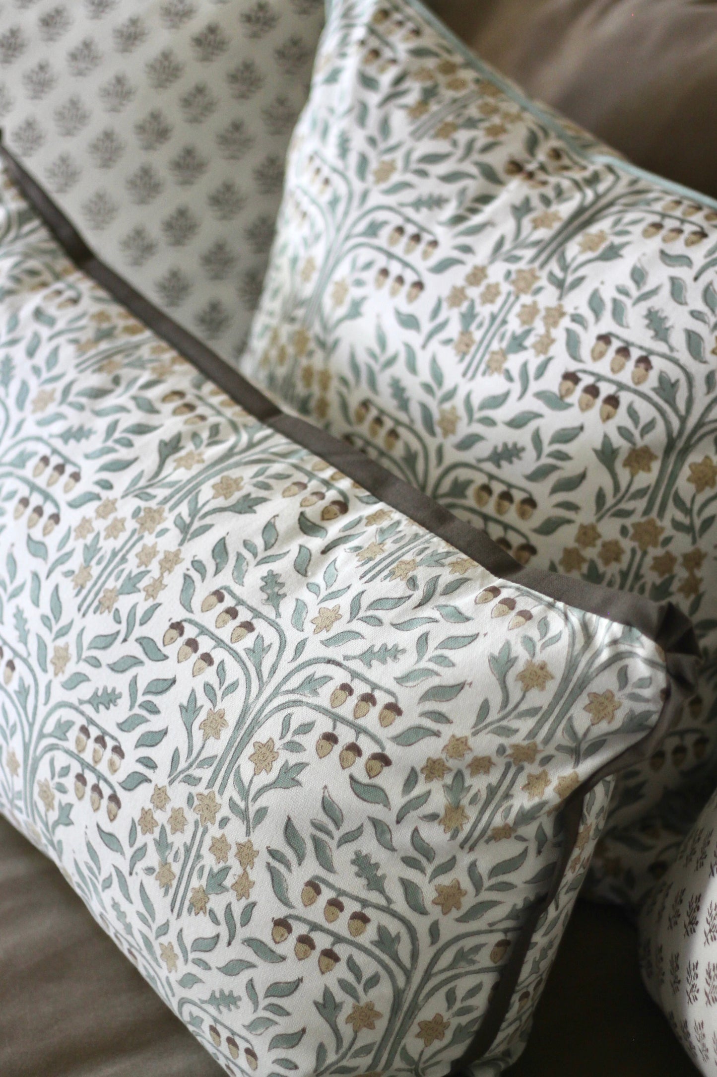 Oak Tree Pillow Covers with Walnut Flange