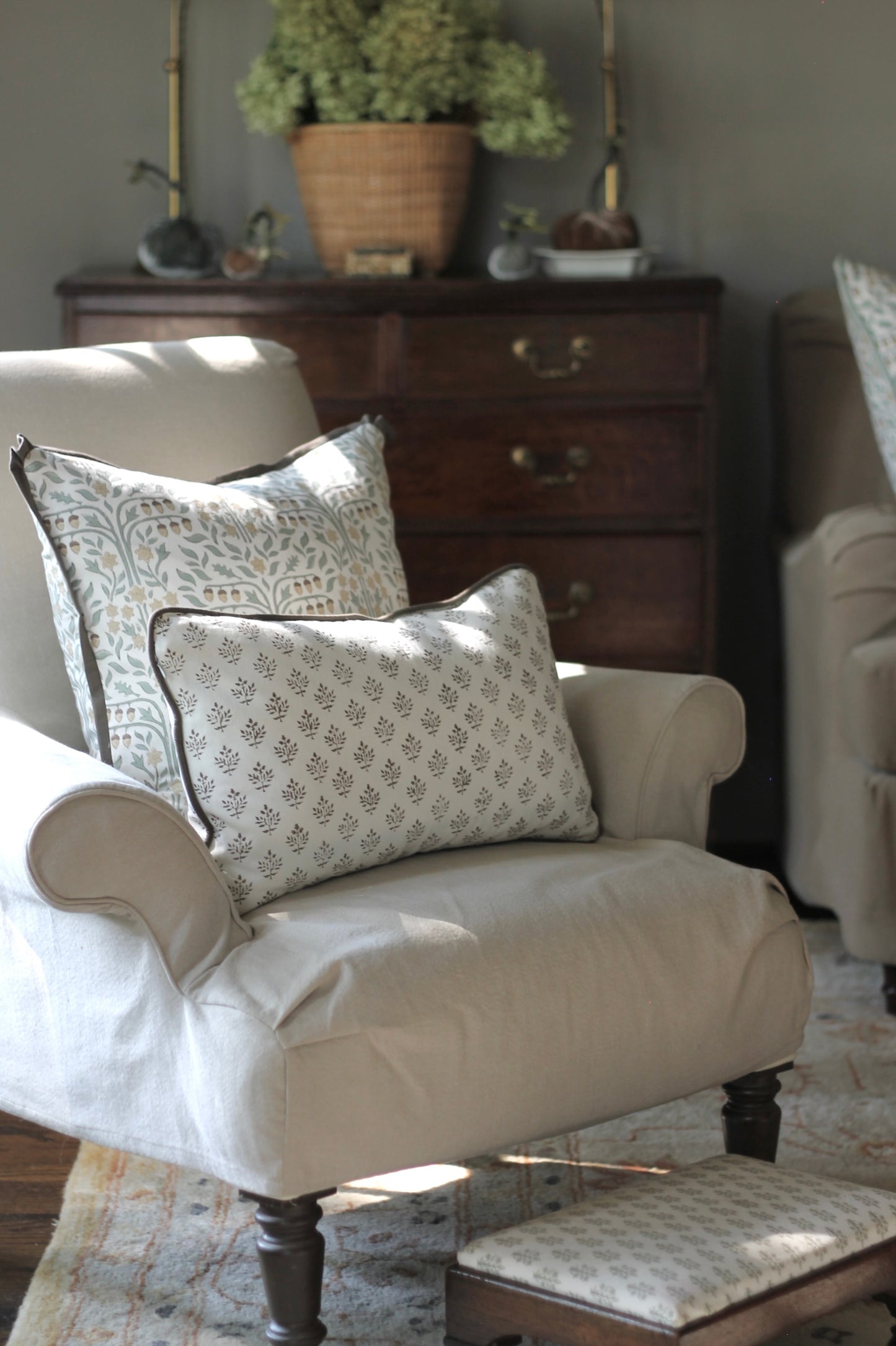 Oak Tree Pillow Covers with Walnut Flange