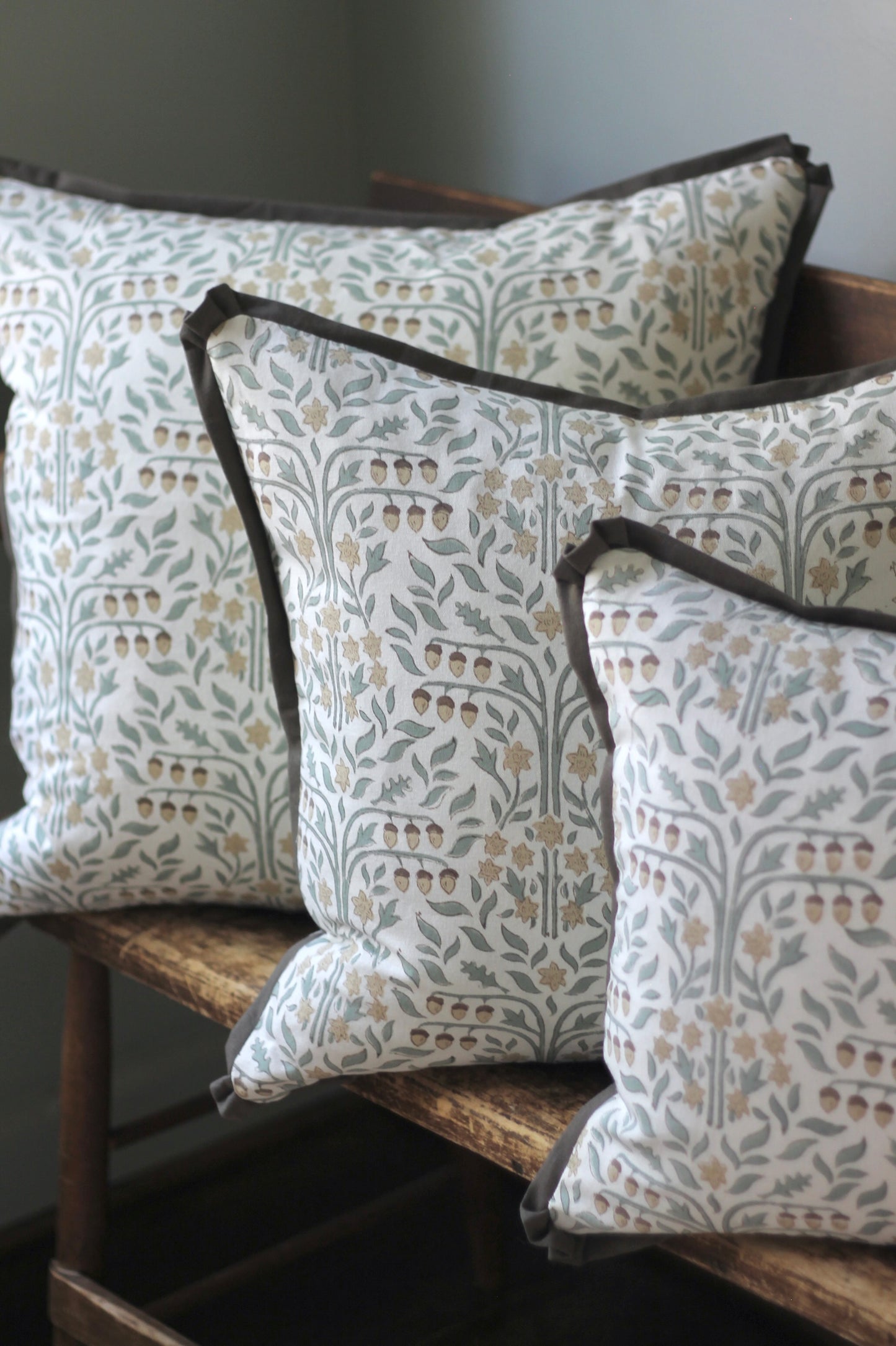Oak Tree Pillow Covers with Walnut Flange