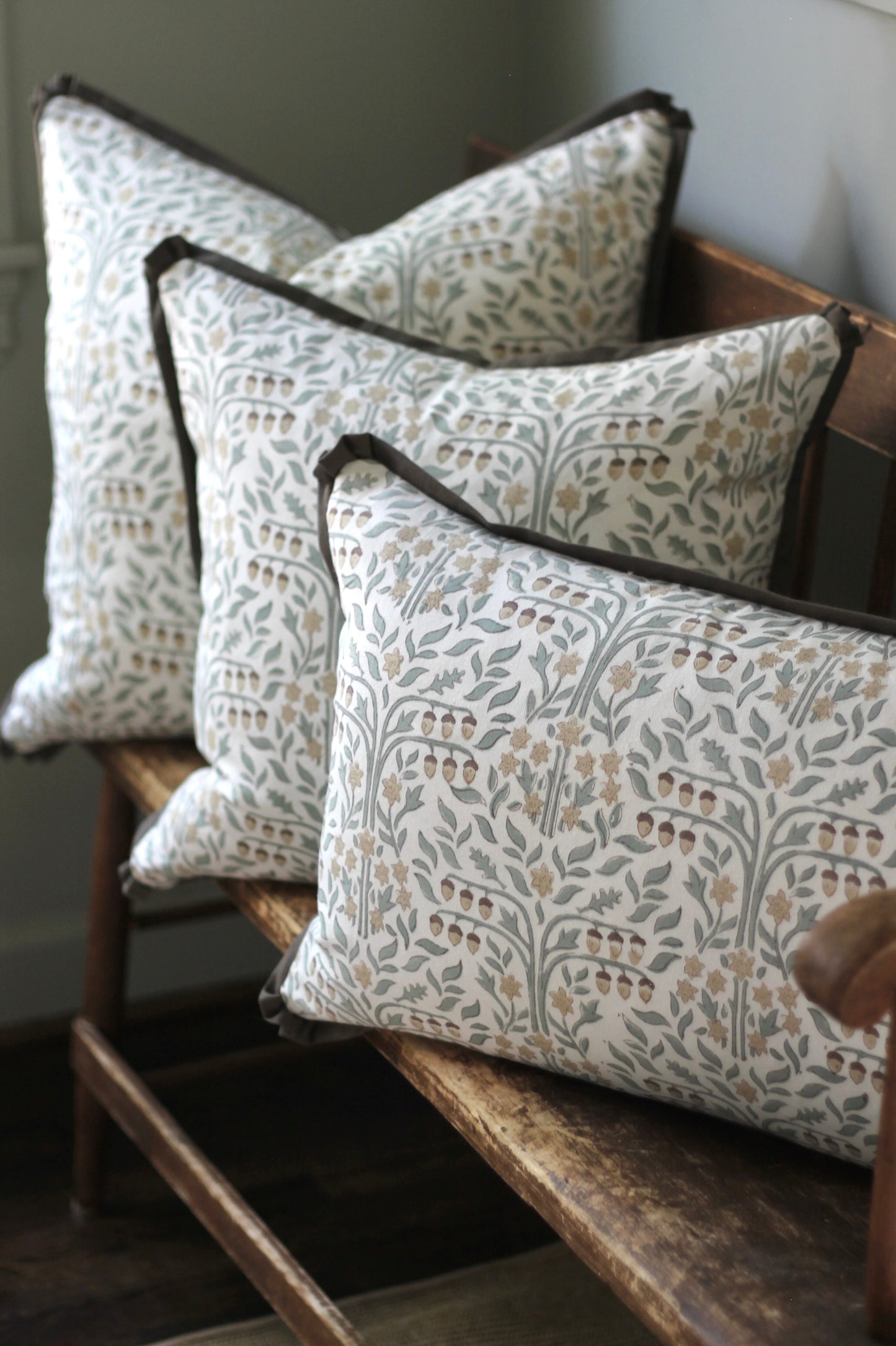 Oak Tree Pillow Covers with Walnut Flange