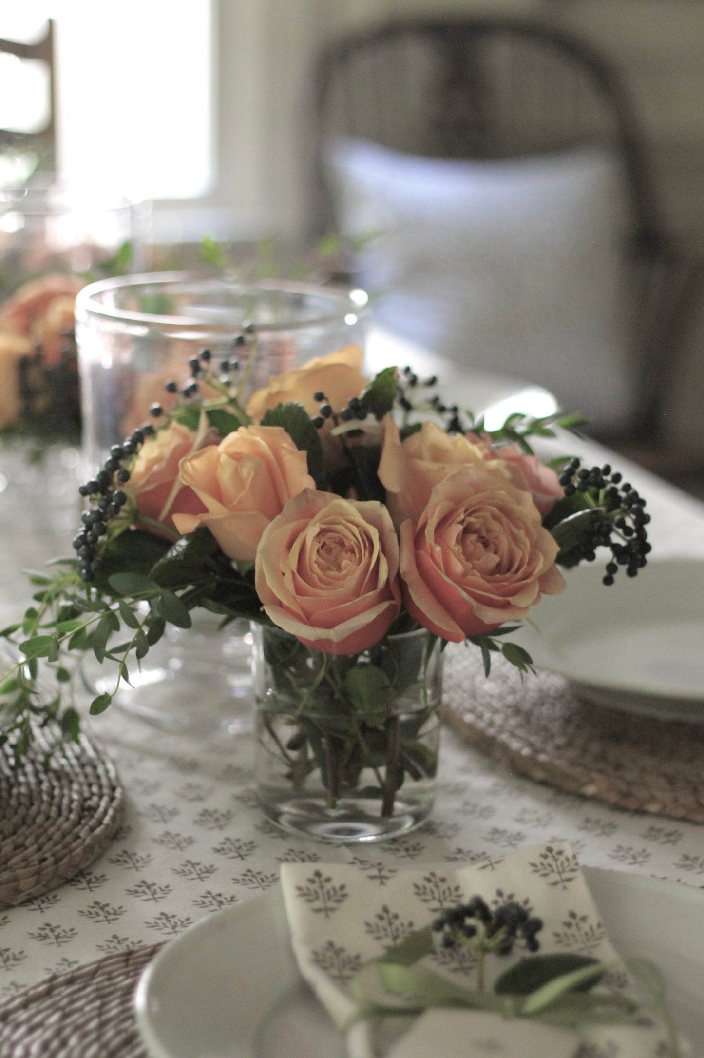 Privet Berry Tablecloths in Walnut
