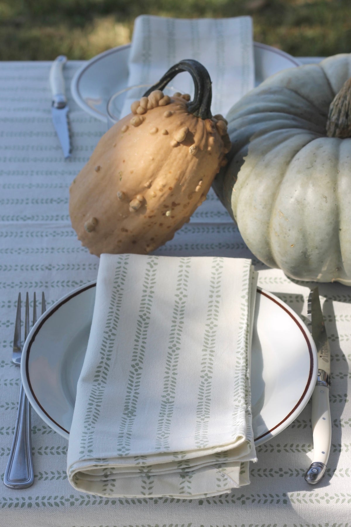 Sage Stripe Tablecloths