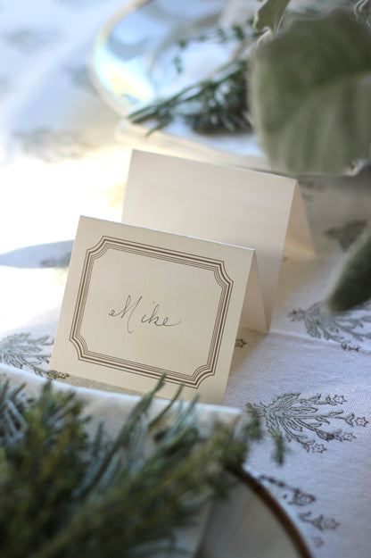 French Border Place Cards | Chocolate