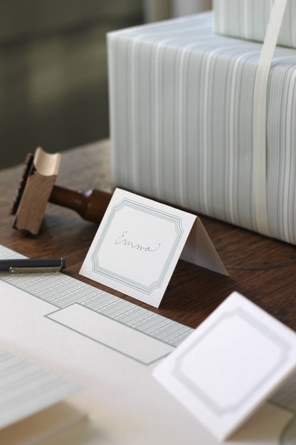 French Border Place Cards | Silver Sage