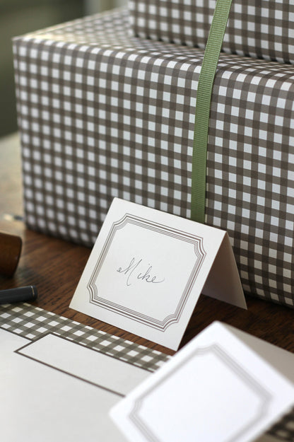 French Border Place Cards | Chocolate
