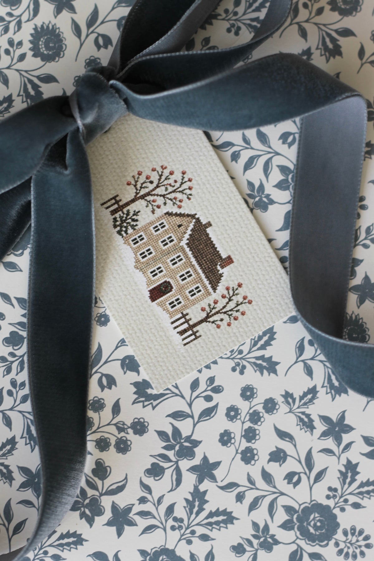 Village Needlepoint Tags