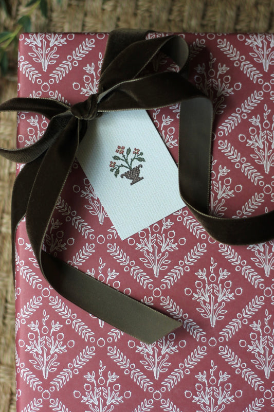 Holiday Floral & Wreath Needlepoint Tags
