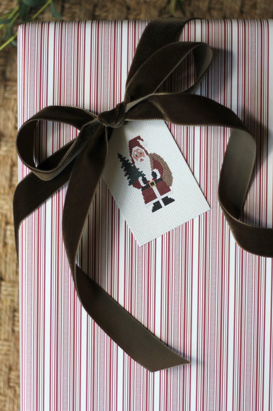 Santa Needlepoint Tags
