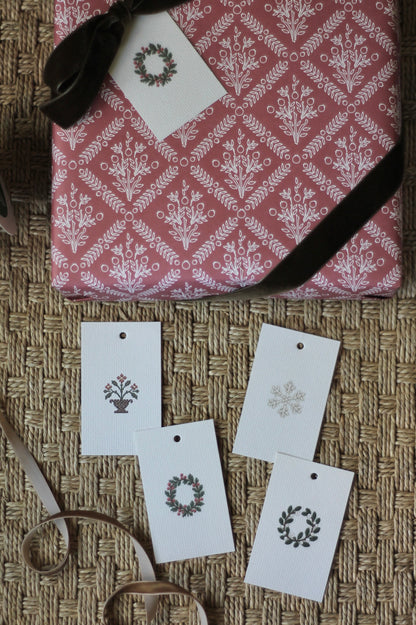 Holiday Floral & Wreath Needlepoint Tags