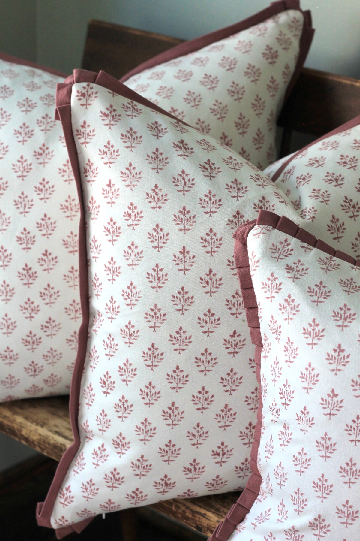 Privet Berry Pillow Covers | Rose Trim