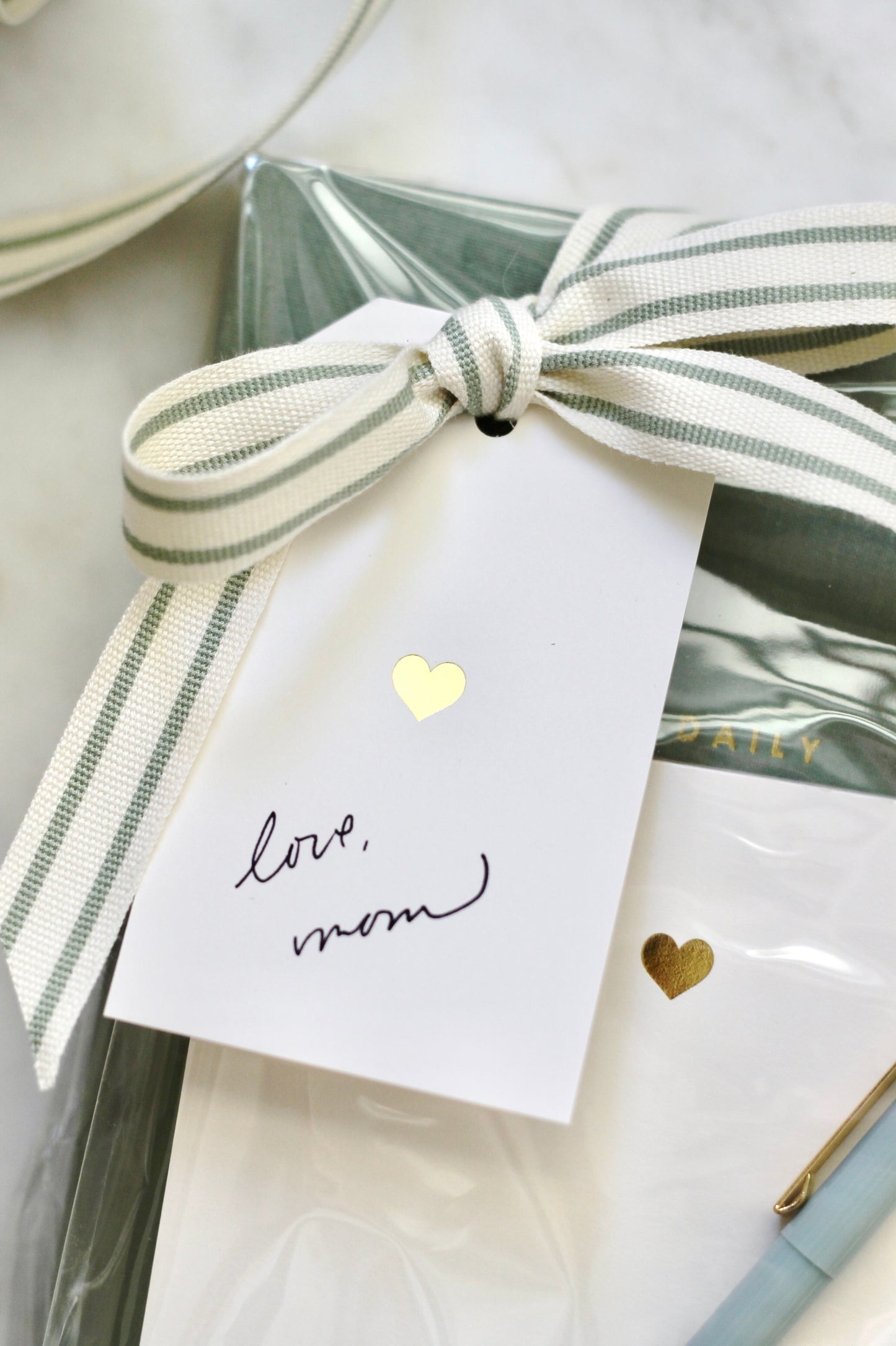 Gold Letterpress Heart Tags