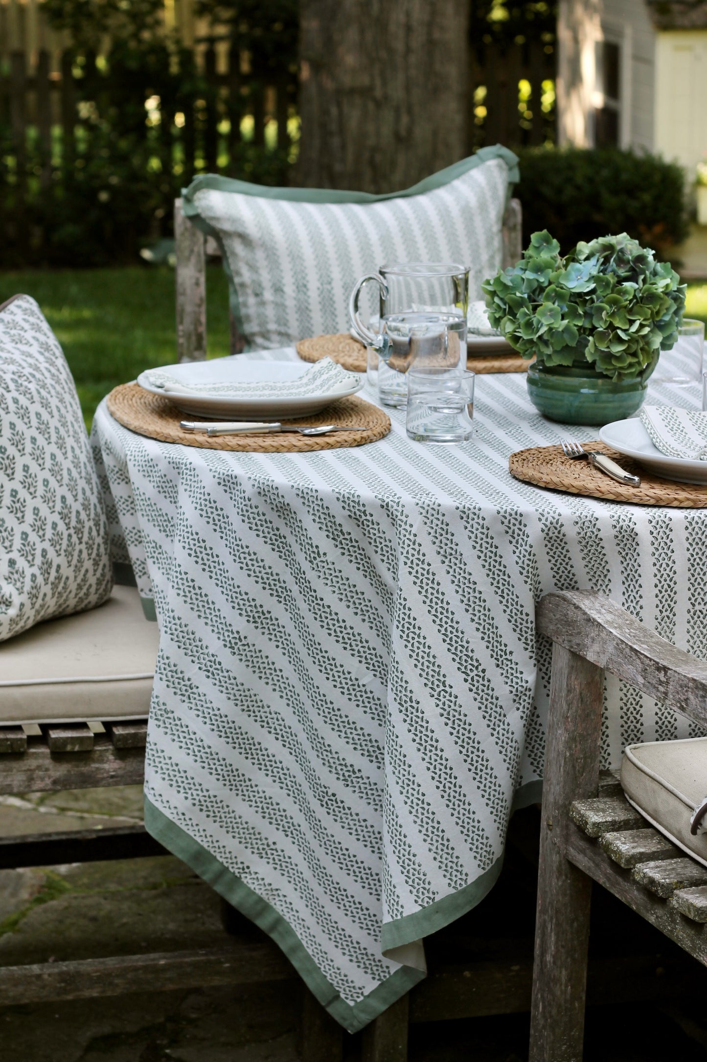 Berry Stripe Napkins, Green