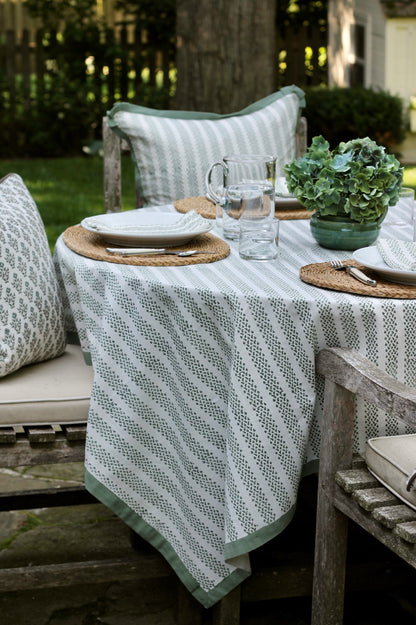 Berry Stripe Napkins, Green