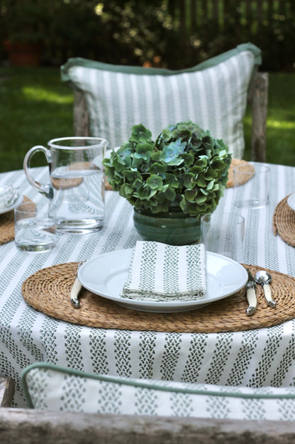 Berry Stripe Napkins, Green