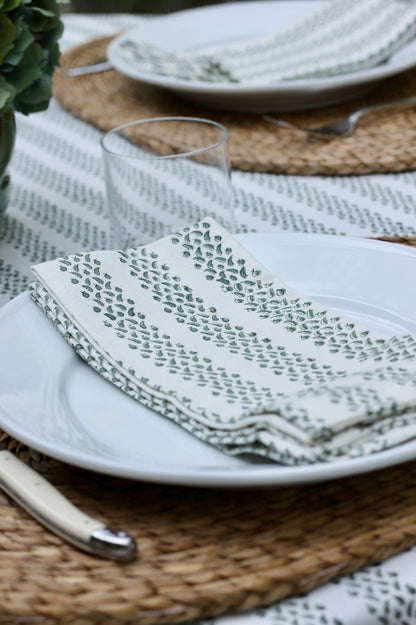 Berry Stripe Napkins, Green