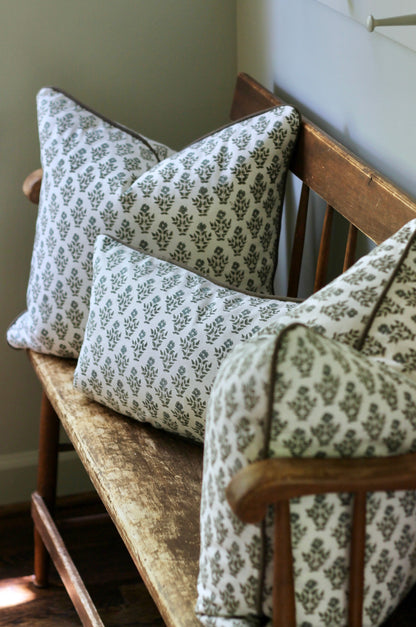 Carie Slate Pillow Covers with Walnut Trim | 3 sizes