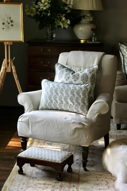 Garland in Sage Pillow Covers with Spruce Piping | 3 sizes