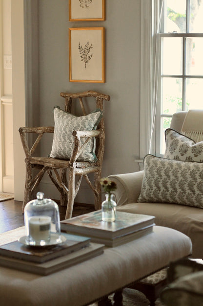Garland in Sage Pillow Covers with Spruce Flange | 3 sizes